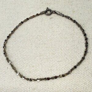 Italian Sterling Silver Bracelet Marked Dainty‎ Minimal Classic 7.5"